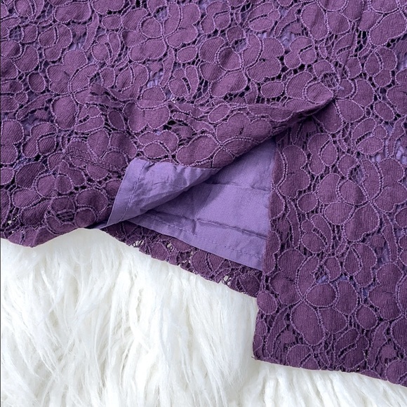 J. Crew Purple Lace Pencil Skirt - Picture 6 of 8